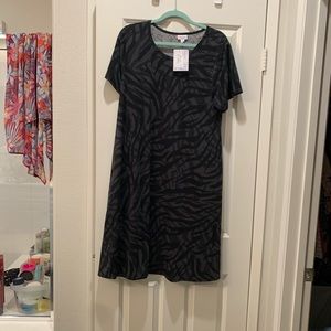 Black & Gray Zebra Print Dress